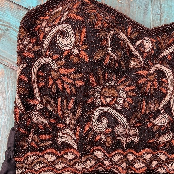 Tristan & Iseut Beaded Bohemian Crop Top Size Medium - Picture 2 of 15